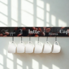 MODIGLASS 115101 Designer glass kitchen rail length 1150mm Graphic on glass Coffee 01 Set with 6 hooks