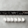 MODIGLASS 115102 Designer glass kitchen rail length 1150mm Graphic on glass Coffee 02 Set with 6 hooks