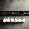 MODIGLASS 115102 Designer glass kitchen rail length 1150mm Graphic on glass Coffee 02 Set with 6 hooks