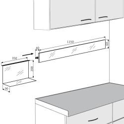 MODIGLASS 102101 Designerska szklana półka szerokość 350 mm, wysokość 200mm, głębokość 90 mm, Szkło z nadrukiem Coffee 01