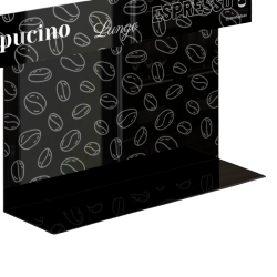 MODIGLASS 102102 Designer glass shelf width 350mm, height 200mm, depth 90mm, Coffee 02 printed glass