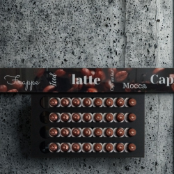 MODIGLASS 102001 Szklany uchwyt organizer na 40 szt. kapsułek z kawą typ Nespresso czarny